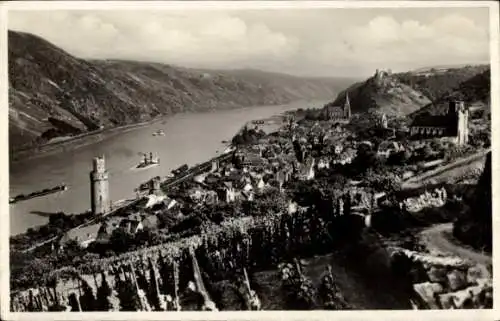 Ak Oberwesel am Rhein, Gesamtansicht, Turm