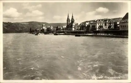 Ak Boppard am Rhein, Teilansicht, Rheinansicht, Kirchtürme