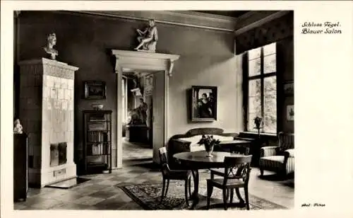 Ak Berlin Reinickendorf Tegel, Blauer Salon im Schloss Tegel