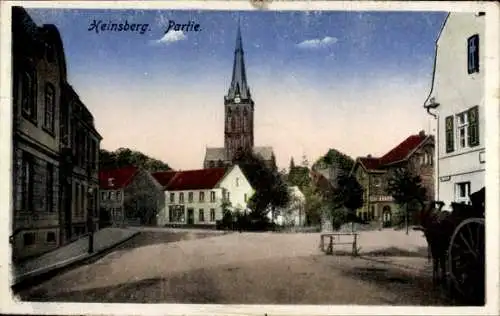 Ak Heinsberg im Rheinland, Teilansicht, Kirchturm