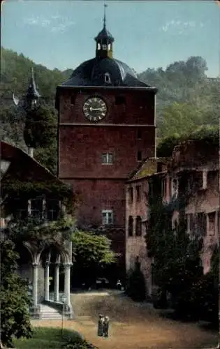 Ak Heidelberg am Neckar, Wartturm, Brunnenhalle, Schloss
