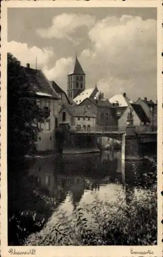 Ak Rheine in Westfalen, Emspartie, Teilansicht, Brücke