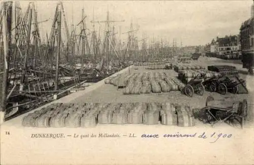 Ak Dunkerque Dünkirchen Nord, Le quai des Hollandais