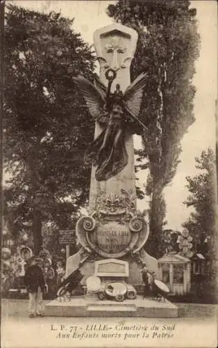 Ak Lille Nord, Cimetiere du Sud Aux Enfants morts pour la Patrie