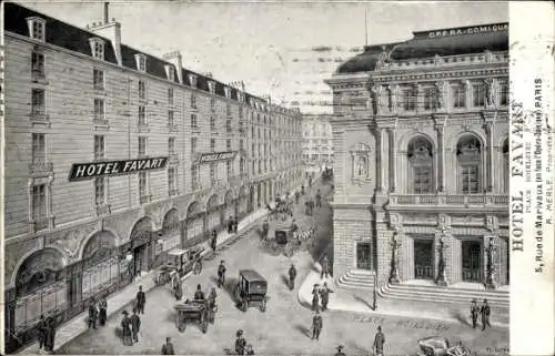 Ak Paris II., Hotel Favart, Rue de Marivaux