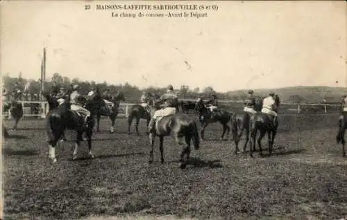 Ak Maisons-Laffitte Sartrouville Yvelines, Champ de courses, Avant le Depart