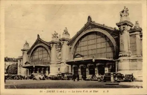 Ak Tours Indre et Loire, Gare P.O. et Etat