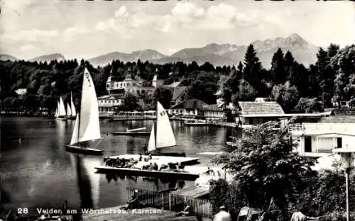 Ak Velden am Wörthersee in Kärnten, Segelboote