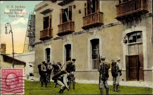 Ak Mexiko, US-Jackies bewachen die Marineakademie, Vera Cruz
