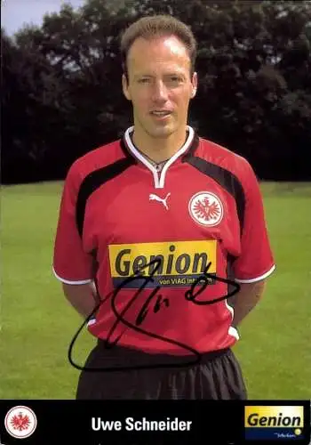 Autogrammkarte Fußball, Uwe Schneider, Eintracht Frankfurt