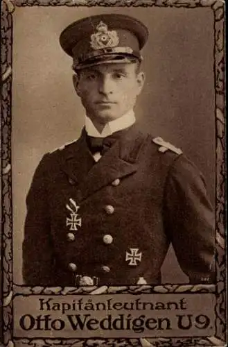 Ak Otto Weddigen, Marineoffizier, Kapitänleutnant U 9, Portrait