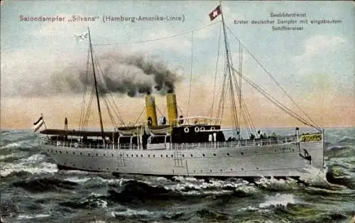 Ak Dampfschiff Silvana, HAPAG, Seebäderdienst