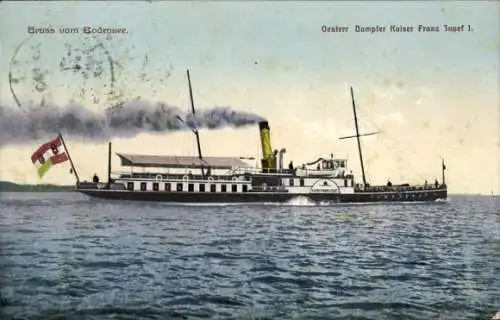 Ak Österreichischer Dampfer Kaiser Franz Josef I auf dem Bodensee