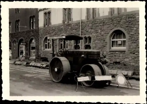 Foto Straßenwalze, Straßenbau, Firma Bernh. Fischer