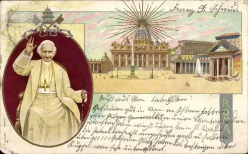 Litho Vatikan Rom Lazio, Papst Leo XIII., Vincenzo Gioacchino Pecci