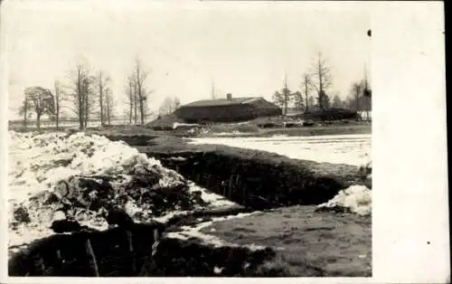 Foto Ak Schützengraben im Winter, I WK