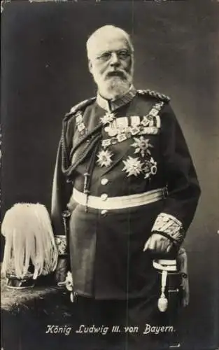 Ak König Ludwig III von Bayern, Portrait in Uniform