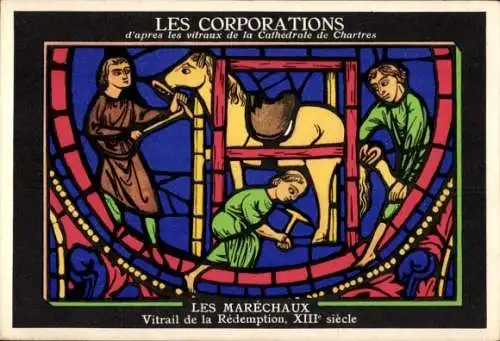 Ak Chartres Eure et Loir, Die Korporationen, Die Marschälle, Buntglasfenster der Erlösung