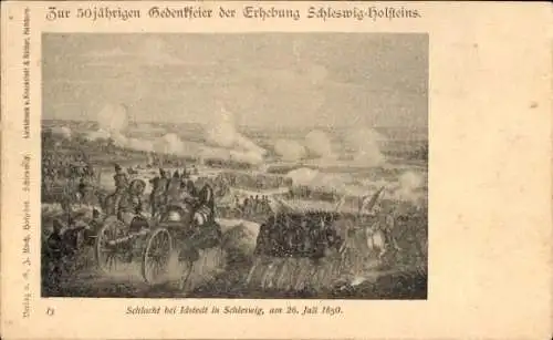 Künstler Ak Idstedt, Schlacht 26. Juli 1850, 50-jährige Gedenkfeier Erhebung Schleswig Holsteins