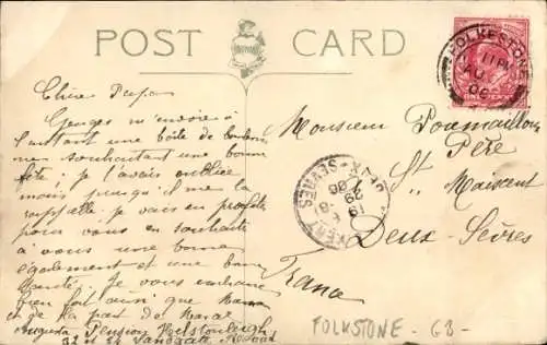 Ak Folkestone Kent England, Panorama