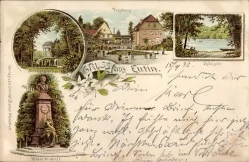 Litho Eutin in Ostholstein, Schlossgarten, Weber Denkmal, Vosshaus, Ugleisee