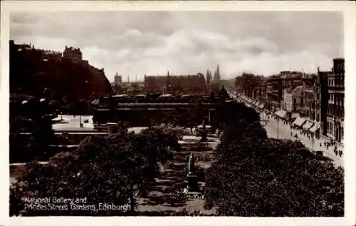Ak Edinburgh Schottland, Princes Street Gardens, National Gallery