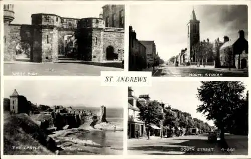 Ak St Andrews Schottland, West Port, North Street, Castle, South Street