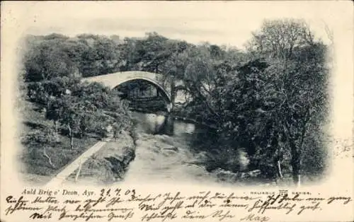 Ak Ayr Schottland, Auld Brig o' Doon, Brücke