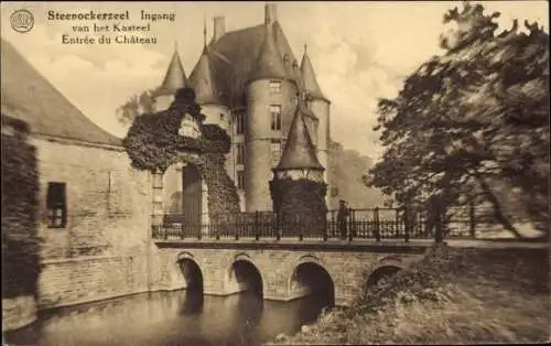 Ak Steenockerzeel Steenokkerzeel Flämisch Brabant, Schloss, Eingang