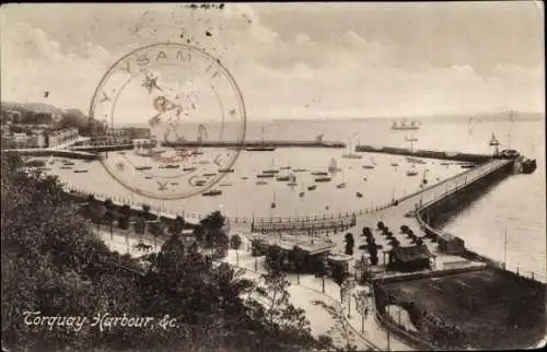 Ak Torquay Devon England, Hafen