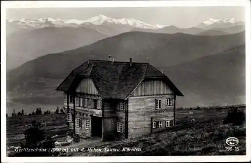 Ak Kärnten, Gerlitzenhaus mit Hohen Tauern
