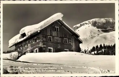 Ak Hirschegg Mittelberg im Kleinwalsertal Vorarlberg, Karl Flick Hütte
