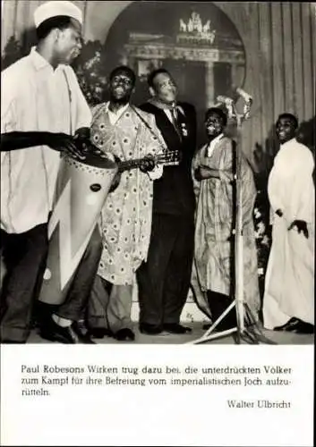 6 Ak Sänger Paul Robeson, zu Besuch in der DDR, diverse Ansichten