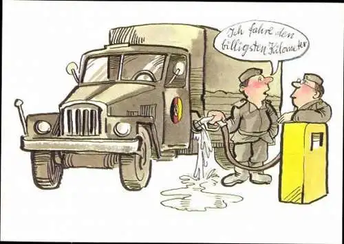 10 alte Ak Karikatur Bundeswehr, im passenden Heft, diverse Ansichten