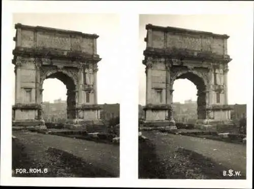 10 alte Stereo Ak München in Bayern, Forum Romanum 1, München 1925, im passenden Umschlag