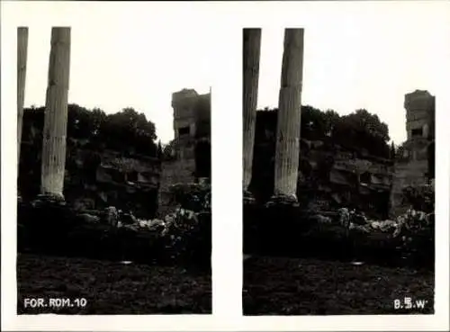 10 alte Stereo Ak München in Bayern, Forum Romanum 1, München 1925, im passenden Umschlag