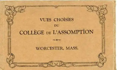 10 alte Ak Worcester Massachusetts USA, Die Assumption University, im passenden Heft