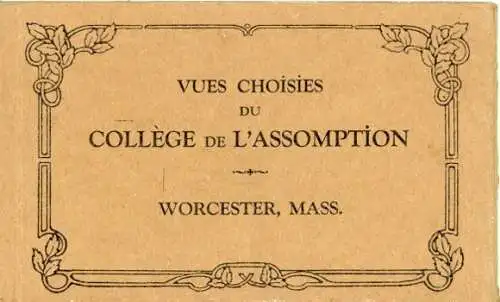 10 alte Ak Worcester Massachusetts USA, Die Assumption University, im passenden Heft