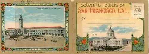 16 Ansichten San Francisco Kalifornien USA, zusammenhängend im passenden Heft, diverse Ansichten