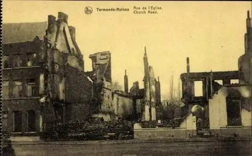 25 alte Ak Dendermonde Termonde Ostflandern, Ruine von Termonde, diverse Ansichten