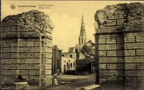 25 alte Ak Dendermonde Termonde Ostflandern, Ruine von Termonde, diverse Ansichten