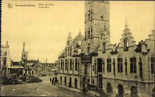 25 alte Ak Dendermonde Termonde Ostflandern, Ruine von Termonde, diverse Ansichten