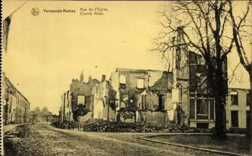 25 alte Ak Dendermonde Termonde Ostflandern, Ruine von Termonde, diverse Ansichten