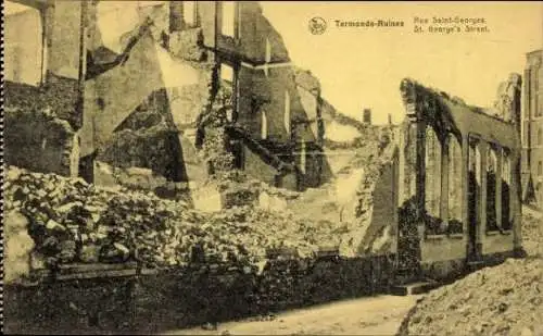 25 alte Ak Dendermonde Termonde Ostflandern, Ruine von Termonde, diverse Ansichten