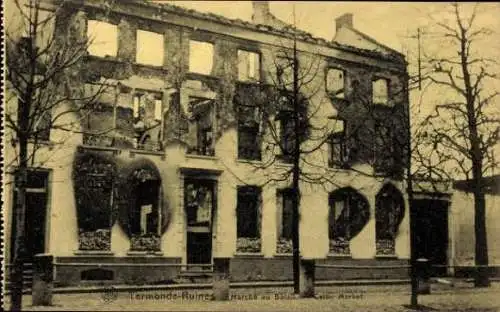 25 alte Ak Dendermonde Termonde Ostflandern, Ruine von Termonde, diverse Ansichten