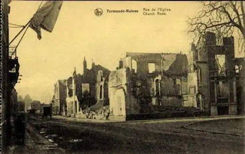 25 alte Ak Dendermonde Termonde Ostflandern, Ruine von Termonde, diverse Ansichten