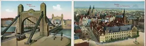 10 alte Ak Breslau Polen, im passenden Heft, diverse Ansichten