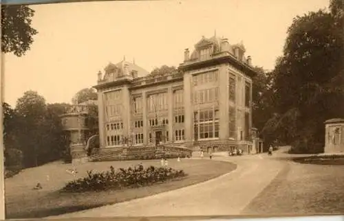 11 alte Ak Bruxelles Brüssel, Lyceé Emile Jacqmain, Park Léopold, im passenden Heft