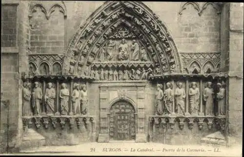 11 alte Ak Burgos Kastilien und León, Kathedrale, diverse Ansichten