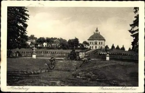 9 alte Ak Moritzburg in Sachsen, Jagdschloss, diverse Ansichten